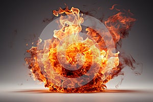 Isolated fire flame on white background