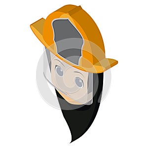 Isolated firewoman avatar