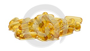 Isolated Fish oil pills on the white background
