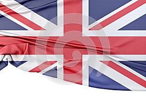 Isolated Flag of United Kingdom with copy space below. 3D Rendering