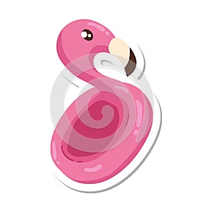 Isolated flamingo lifesaver sticker icon Vector