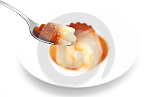 Isolated flan detail