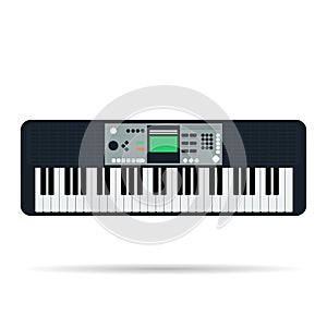 Isolated flat icon of musical keyboards