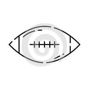 Isolated flat rugby ball toy sketch icon Vector