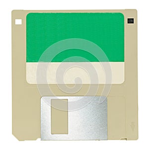 Isolated floppy disk with pure white background with room to add text