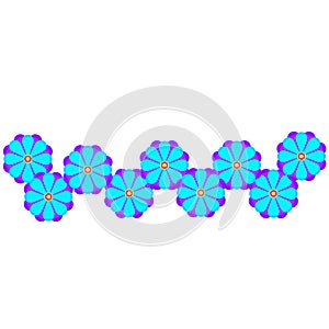 Isolated floral banner with blue and purple flowers