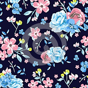 Isolated Floral Rose Garden Print