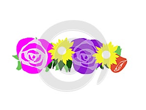 Isolated flower crown flat design