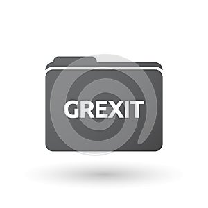 Isolated folder signal with the text GREXIT