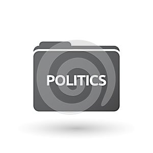 Isolated folder signal with the text POLITICS