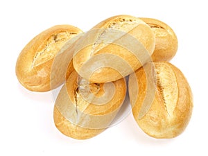 Classic Bread Rolls on white Background - Isolated