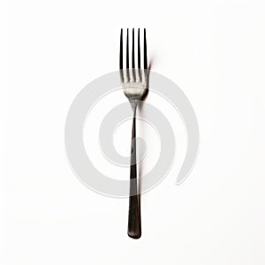 Isolated Fork In The Style Of Juergen Teller: Matte Photo With Dark Silver