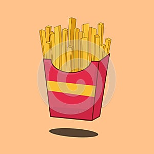 Isolated french fries potato vector illustration