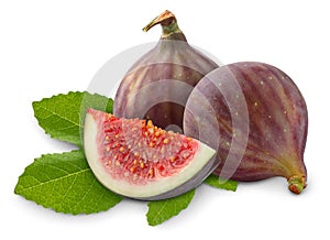 Isolated fresh figs