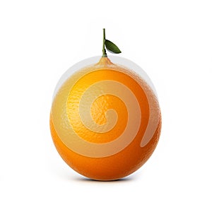 Isolated of fresh orange with leaf. Orange on white background