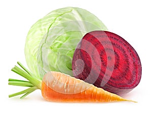 Isolated fresh vegetables