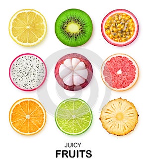 Isolated fruit slices