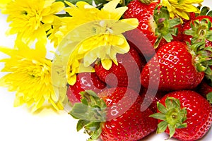 Isolated fruits, strawberries