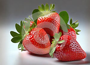 Isolated fruits - Strawberries on white background. This picture is part of the series perfect.