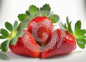 Isolated fruits - Strawberries on white background. This picture is part of the series perfect.