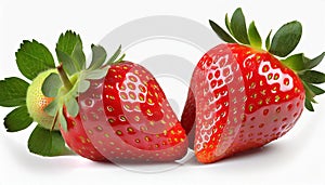 Isolated fruits - Strawberries on white background. This picture is part of the series perfect.