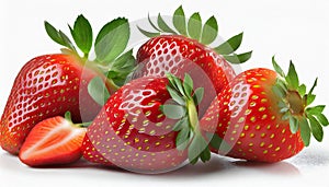 Isolated fruits - Strawberries on white background. This picture is part of the series perfect.