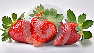 Isolated fruits - Strawberries on white background. This picture is part of the series perfect.