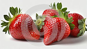 Isolated fruits - Strawberries on white background. This picture is part of the series perfect.