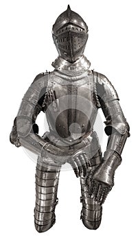 Isolated Full Medieval Suit Of Armour