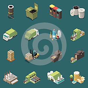 Isolated Garbage Recycling Icon Set