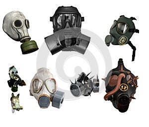 Isolated gass mask on white background