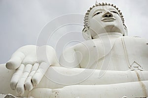 Isolated giant white image of Buddha 6