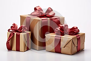 Isolated gifts, boxes on white. Perfect for holidays, Valentine\'s Day sentiments.