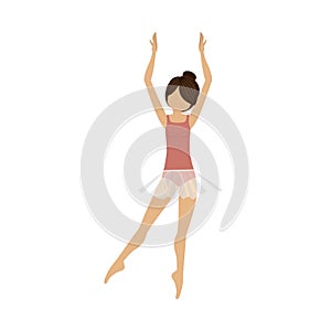 Isolated girl practice ballet design