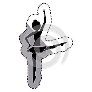 Isolated girl practice ballet design