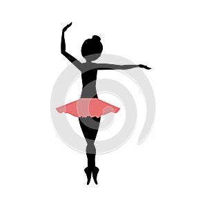 Isolated girl practice ballet design