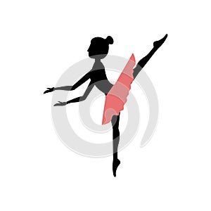 Isolated girl practice ballet design