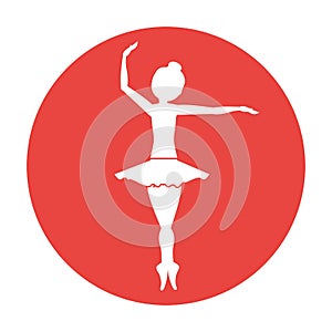 Isolated girl practice ballet design