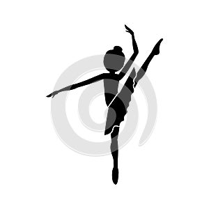 Isolated girl practice ballet design