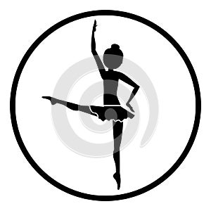 Isolated girl practice ballet design