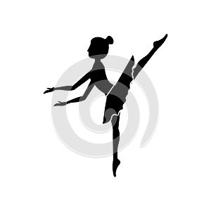 Isolated girl practice ballet design