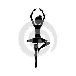 Isolated girl practice ballet design