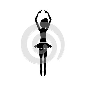 Isolated girl practice ballet design