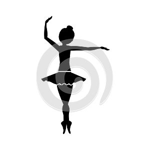 Isolated girl practice ballet design