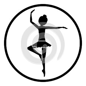 Isolated girl practice ballet design