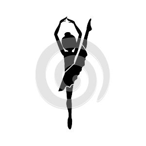 Isolated girl practice ballet design