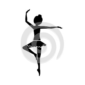 Isolated girl practice ballet design