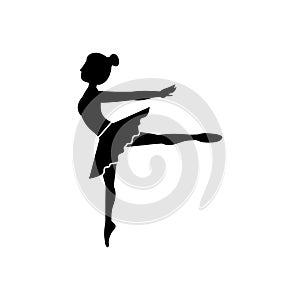 Isolated girl practice ballet design