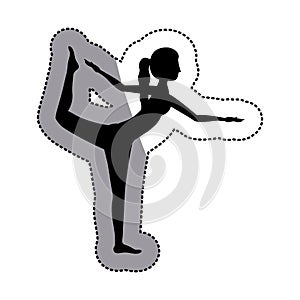 Isolated girl practice stretch design