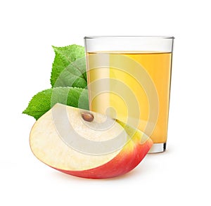 Isolated glass of apple juice